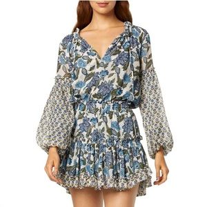 Misa Los Angeles Blue Floral Mini Dress